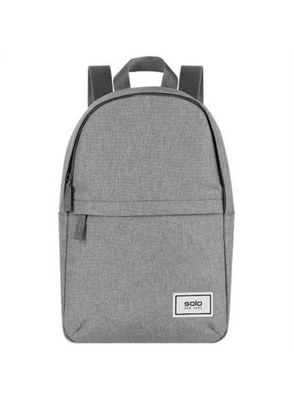 SOLO New York UBN763-10 Mini Backpack - Recycled PET - Zipper - Top Carry Handle - Adjustable Backpack Straps - Gray