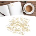 thumbnail image 2 of HUGFEGWE 80Pcs Ring Shape Paper Clips Metal Bookmark Clips Cute Small Paperclips with Clear Box for Office School Wedding Party Invitation Valentine Decoration (Gold) U2537-0781, 2 of 9