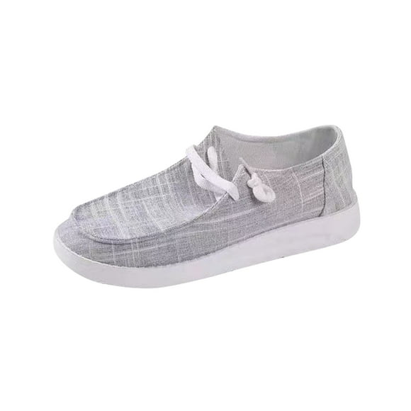 Womens Autumn Single Shoe Canvas Tie Flat Heel Low Top Casual Solid Color Shoes