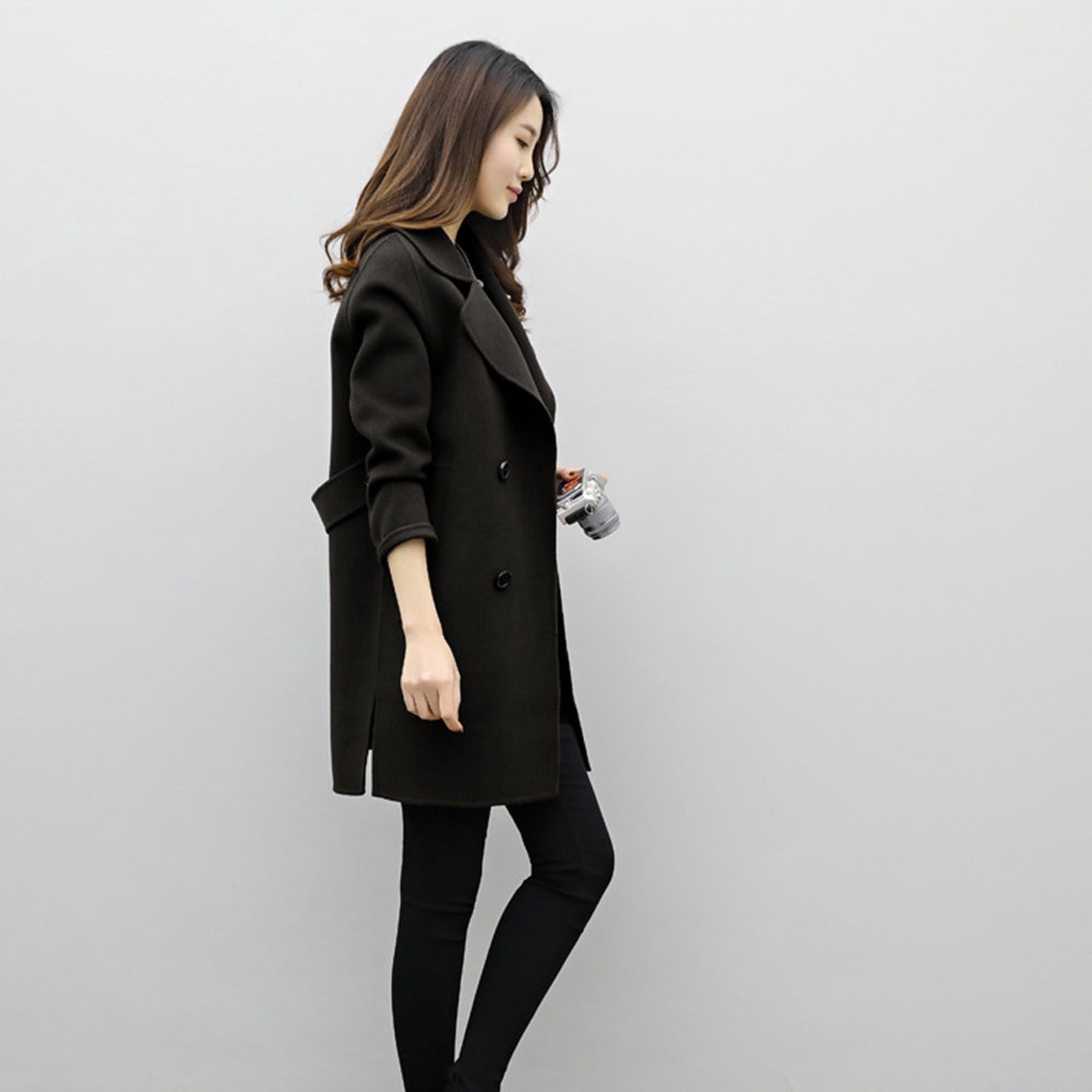 Esssut Womens Coats And Jackets Clearance Womens Autumn Winter Jacket Casual Outwear Cardigan Slim Coat Overcoat Black M Jco Black