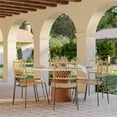 thumbnail image 5 of Pemberly Row Travertine Concrete Indoor / Outdoor 54" Round Dining Table, 5 of 6
