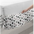 thumbnail image 2 of Rooster Bed Skirt, Rhythmic Cockerel Chicken Poultry Farm Animals on Plain Backdrop, Elastic Bedskirt Dust Ruffle Wrap Around for Bedding Decor, 4 Sizes, Charcoal Grey Pale Mauve, by Ambesonne, 2 of 2