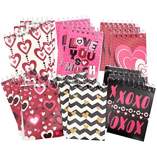 96 Regalos de papelería del Día de San Valentín con lápiz, gomas de borrar, cuadernos y bolsas para niños Día de San Valentín Fiesta de intercambio en el aula de la escuela Favor Suministros de regalo