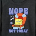 thumbnail image 3 of SpongeBob SquarePants - Not Today Spongebob - Women's Lightweight French Terry Long Sleeve Shirt, 3 of 6