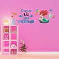 thumbnail image 3 of Oyster Shell Dream Big Little Mermaid Colorful Fish Salt Water Princess Creatures Seahorse Queen Sweet Dreams Bedtime Unicorn Lovely Dream Decorating Wall Decal Sticker - Size: 30 In X 12 In, 3 of 5