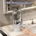 thumbnail image 3 of Dustproof Toothbrush Holders with Cover, Rotating Electric Toothbrush and Toothpaste Holder for Bathroom Countertop, 3 Slots Makeup Brushes Organizer, Transparent, 3 of 14