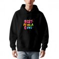 thumbnail image 2 of Men's Long Sleeve Hoodie Pullover Sweatshirt with Front Pocket Colorful ' BEST ABULA EVE ' Text Design Relaxed Fit Casual Style, 2 of 7