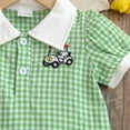 thumbnail image 4 of SonxaHe Dresses for Girl Elegant Short Sleeve Plaid Dress Baby Cute Loose Comfortable Birthday Party Dresses Green,Size 6 M-4 Y, 4 of 5