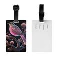 thumbnail image 2 of Luggage Tags for Suitcases, Pink Patterned Bird 2 Leather Bag Luggage Tags ID Label Tags Privacy Protection Travel Bag Labels, 2 of 6