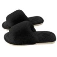 thumbnail image 5 of JUSLIO Womens House Slippers Non Slip Indoor House Slippers Open Toe Slides Slip On Fuzzy Plush Flat Sole Slippers Black, 5 of 7