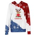 thumbnail image 4 of Moda mujer cuello redondo manga larga otoño camiseta Navidad impresión blusa con capucha Tops Fridja  fksj4508, 4 of 4