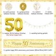 thumbnail image 7 of 50th Wedding Anniversary Decorations Golden 50th Anniversary Yard Banner Happy 50th Anniversary Balloons Decorations 50th Anniversary Bunting Triangle Flags Number 50 Foil Balloon, 7 of 7