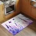 thumbnail image 3 of Purple Lavender Bathroom Mat 2x3 FT, Non Slip Small Kitchen Mat, Butterfly Flowers Spring Watercolor Washable Soft Backed Front Door Throw Rug Non-Shedding Indoor Outdoor Doormat for Entryway Sink, 3 of 9