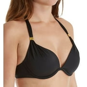 Women's Smart and Sexy SA1005 Swim Secret The Hottie Halter Bikini Swim Top (Black Hue 36B)