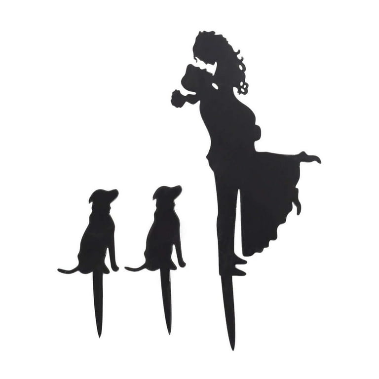 Bride Groom and Cavapoo Dog Acrylic Silhouette deals Wedding Cake Topper