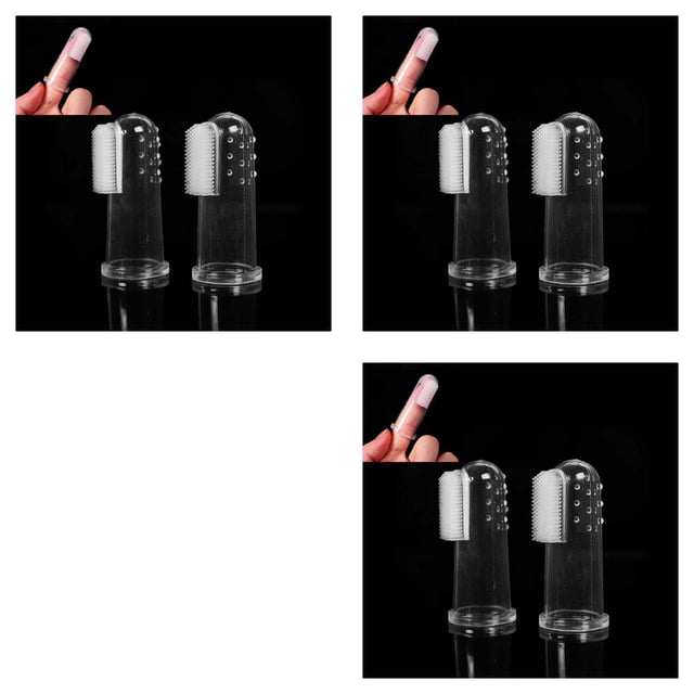 maskred Pets Toothbrush Wearable Massaging Fingertip Tartar Brush Remover Reusable Washable Portable Teeth Cleaning Removal 3Set