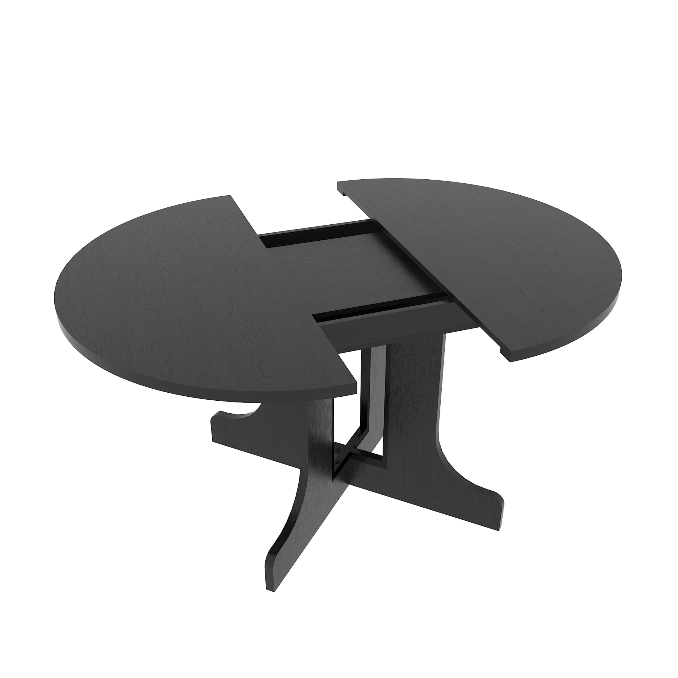 Noble House 59" Farmhouse Expandable Oval Dining Table, Removable Leaf, X-Shaped Trestle Base Kitchen Table, Black