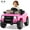 Pink, variant on Licensed Toyota Ride on Car by OLAKIDS, Battery Powered Electric Vehicle for Kids with Remote Control, MP3, USB, Power Display, LED Lights, Suspension, Ride on Toy for 3+ Boys Girls