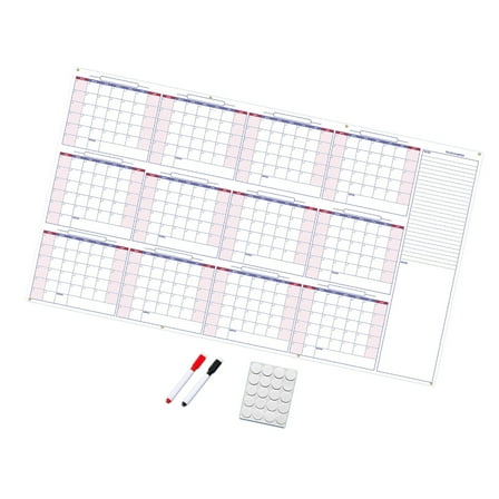 2026 Yearly Calendar Wall Planner 152x87mm Erasable Full Year Calendar Undated