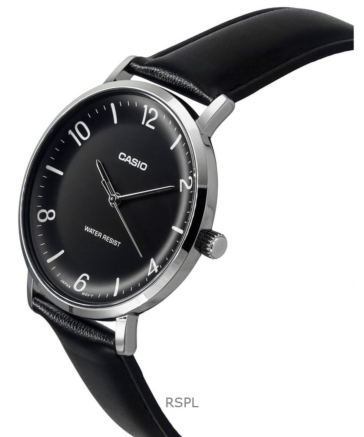 Casio Standard Analog Leather Strap Black Dial Quartz MTP-VT03L-1B Men's Watch