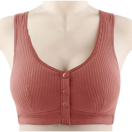 Front Closure Snap Minimizer Bras for Women Plus Size Post Surgery Full Coverage Wireless Bra Comfort Everyday Underwear