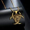 thumbnail image 7 of Jewmon Norse Viking Celtic Knot Necklace Triple Horn of Odin Pendant Charm 18K Gold Plated Viking Jewelry, 7 of 7