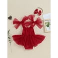 thumbnail image 4 of Bagilaanoe Newborn Baby Girl Rompers Dress Sleeveless Bodysuit + Headband 3M 6M 12M 18M Infant Tulle Patchwork A-line Dresses, 4 of 9