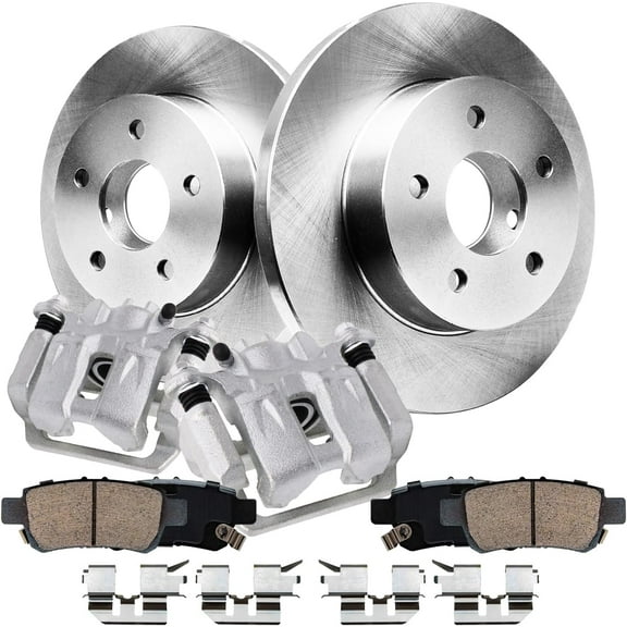 Detroit Axle - 12.21 inch (313mm) Rear Disc Brake Rotors Calipers w/Brackets Ceramic Pads Replacement for 2005-2010 Honda Odyssey - 6pc Set