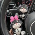 thumbnail image 2 of Plush Doll Cat Windshield Wiper Turn Signal Switch Ornaments Desk Decorations Interior Ornament, 2 of 8