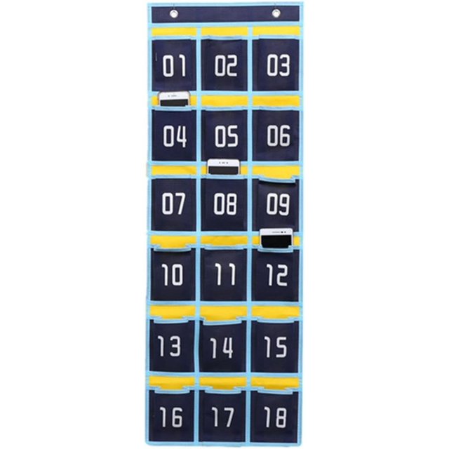 Cell Phone Holder for Classroom Calculator Hanging Organizer with 18 Pockets