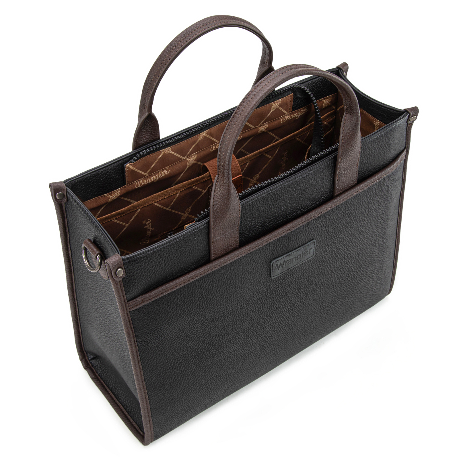 Wrangler Laptop Bag for Women 15.6 Inch Vintage Work Messenger Bag for Business Briefcase Handbag with Adjustable Shoulder Strap, Black