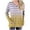 Yellow, variant on yillto Striped Shirts for Womens V Neck Long Sleeve Color Block Casual Top Fall Tunic Tee with Pockets