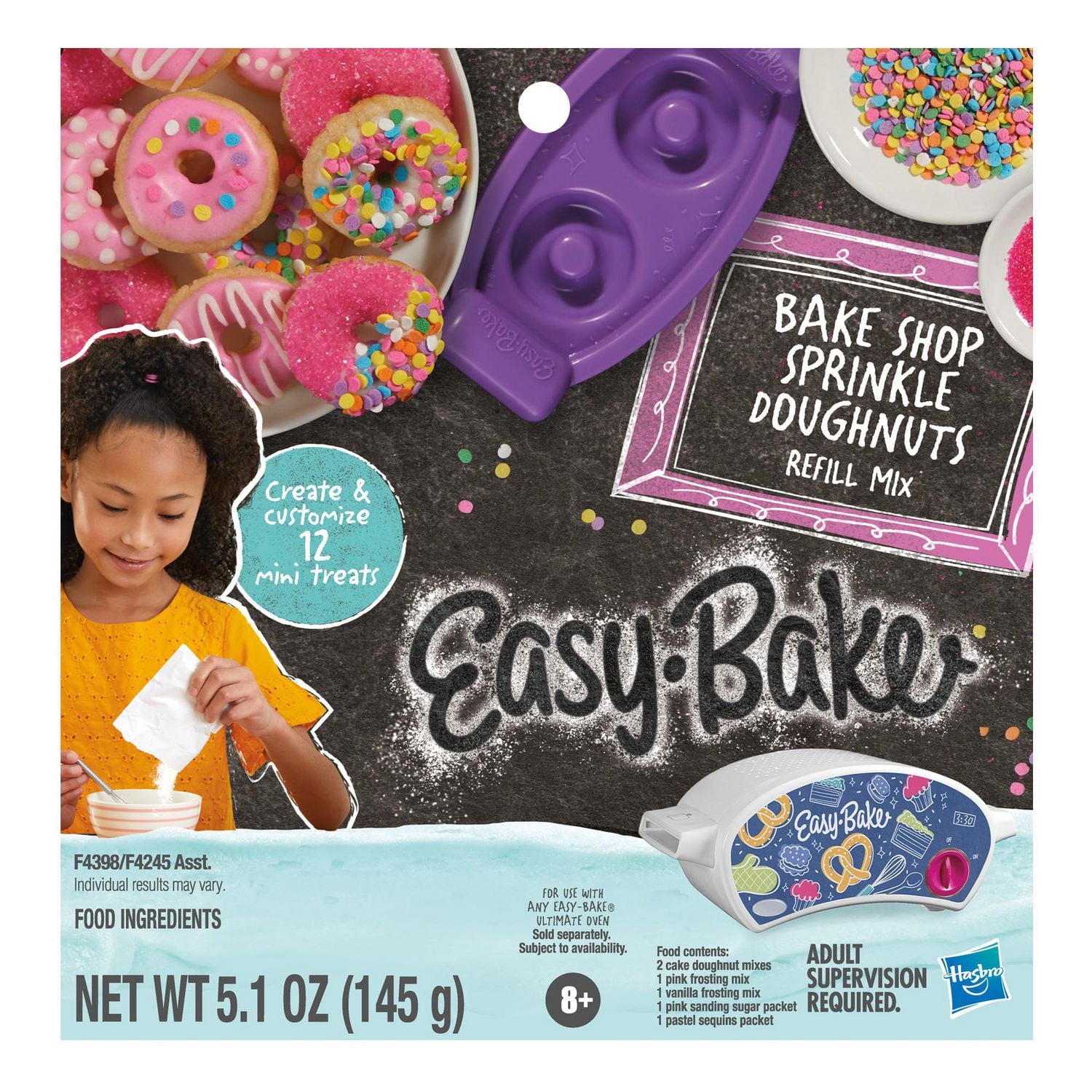 Easy-Bake Oven Mixes, Bake Shop Sprinkle Doughnuts Refill Mix, Ultimate  Easy-Bake Oven, Baking for Kids Play Kitchen Toy, Ages and Up, Ages and  up - Main Image