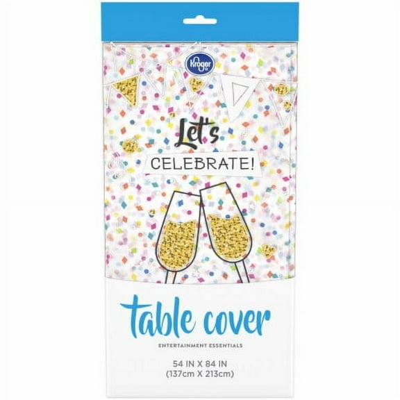 KR Entertainment Essentials Table Cover - Confetti White 54 x 84 in - Pack of 2