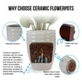 thumbnail image 3 of Noble House Alaric 21" Ceramic Flowerpot, Glossy Planter with Drainage Hole for Indoor Outdoor Use, Milk White, 3 of 8