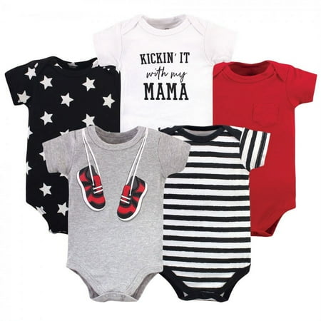 UPC: 0660168775396 | Little Treasure Baby Boy Cotton Bodysuits  Sneakers  9-12 Months