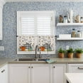 thumbnail image 6 of Thanksgiving 3 Piece Kitchen Curtains Tiers and Valances Set, Fall Orange Pumpkin Maple Leaves Sunflower Vintage Beige Rod Pocket Short Window Tiers Curtains Panel and Valance for Cafe Bathroom, 6 of 6