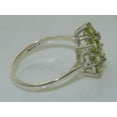 thumbnail image 4 of LBG British Made 14k White Gold Natural Peridot Womens Promise Ring - 33 size options - Size 9.5, 4 of 6