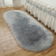 thumbnail image 6 of Soft Plush Oval Gray Area Rugs 2 x 4ft Modern Decor Fluffy Rugs Carpet for Bedroom Living Room Nursery Shaggy Floor Mats, 6 of 6