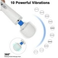 thumbnail image 3 of Cordless Personal Wand Electric Massager, Happon Rechargeable Handheld Back Massager Wand Massage with 10 Powerful Pulse Settings for Deep Muscles Pain Relief (White), 3 of 6