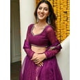 thumbnail image 3 of Event Special Designer Lehengha Choli Indian Pakistani Styel Lengha Choli ( Purple, S - 38 ), 3 of 6