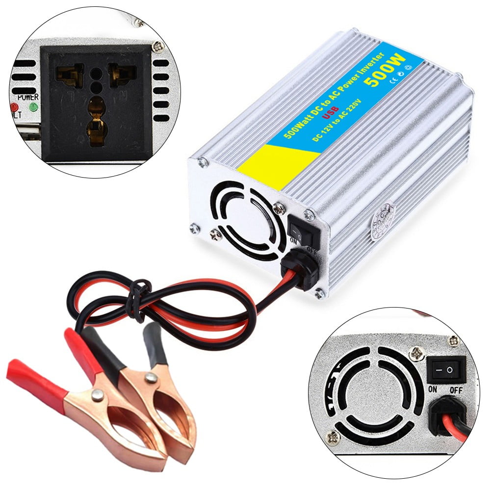500W Power Inverter DC 12V To AC 220V Car Inverter With 2 Universal Sockets Walmart