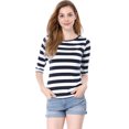 thumbnail image 2 of INSPIRE CHIC T-Shirt Décontracté Imprimé pour Femmes à Manches au Coude et Col Rond, 2 of 7