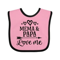 Inktastic Mema and Papa Love Me Girls Baby Bib