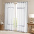 thumbnail image 2 of Homewish Modern Abstract Line Black Out Curtains, White Grey Square Curtains Pack of 2 (42x63 Each), Chic Stripe Buffalo Plaid Bedroom Curtains, Window Curtains Decor, 2 of 6