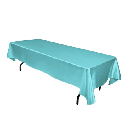

60 x 126 in. Rectangular Satin Tablecloth Turquoise