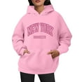 thumbnail image 2 of Womens New York Print Hoodies Long Sleeve Y2K 2026 Sweatshirts Crewneck Loose Fit Holiday Tops, 2 of 3