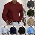 thumbnail image 6 of CENL Men Casual V Neck Dress Shirts Long Sleeve Slim Collar Office Blouse Tops Tee, 6 of 9