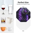 thumbnail image 6 of Pofeuu Purple Plant White Tiger Print Coasters for Drinks, 4Pack PU Leather Coasters, Bar Drink Coasters for Tabletop Protection, Furniture from Damage-Octagon, 6 of 6