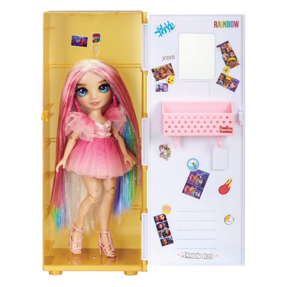 Set de juego Locker Rainbow High, diseño y estilo con accesorios